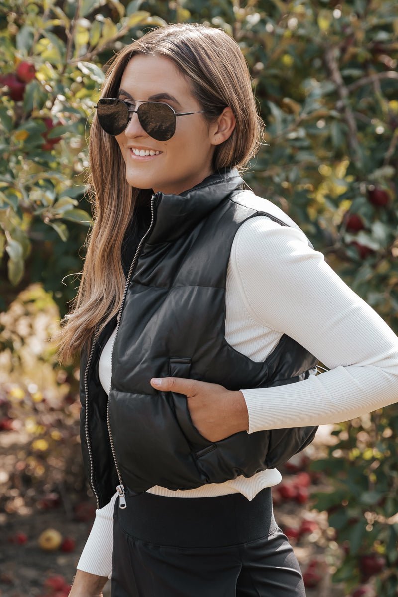 cropped puffer vest
