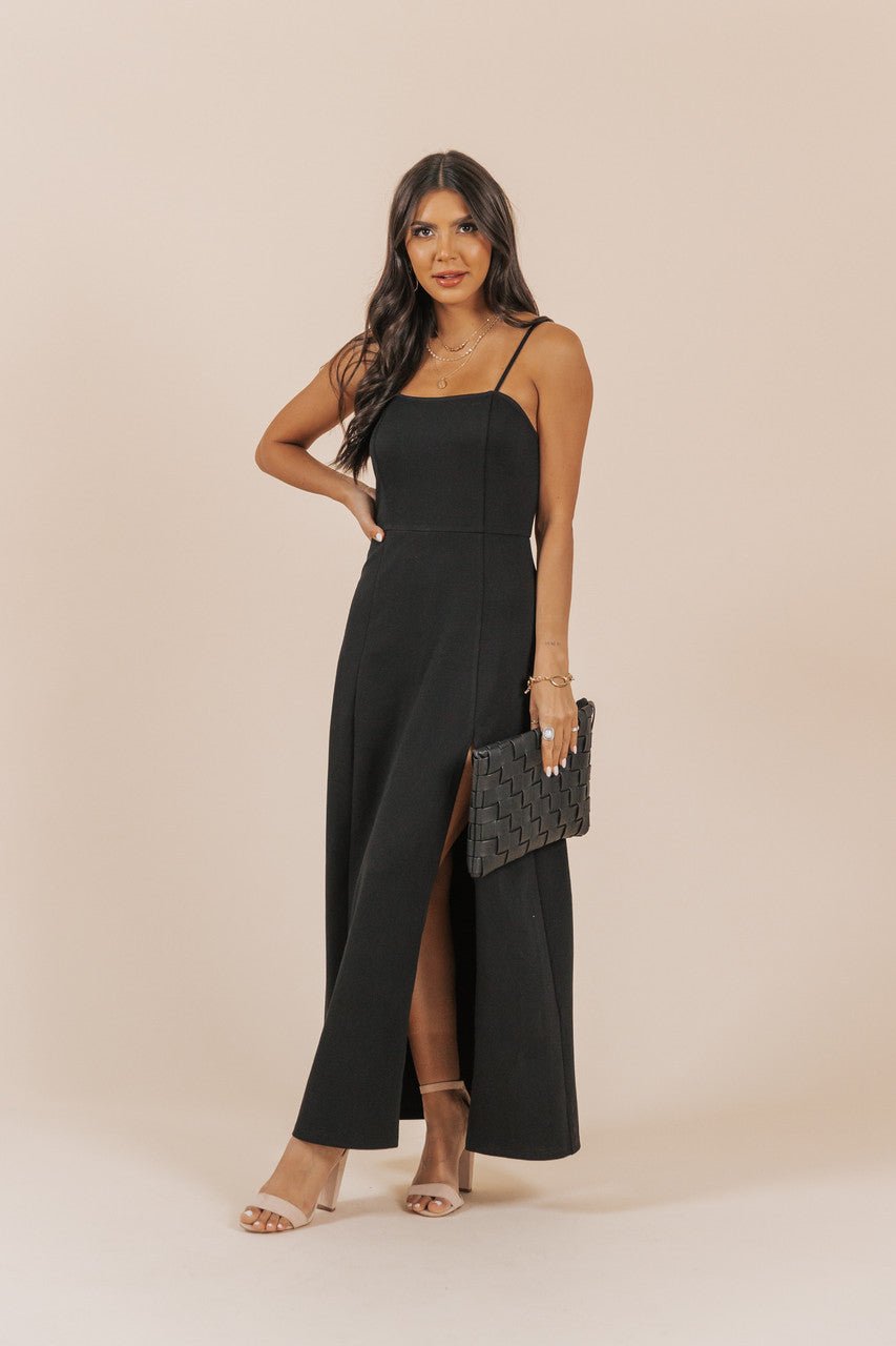 Black High Slitted Maxi Dress - FINAL SALE - Magnolia Boutique