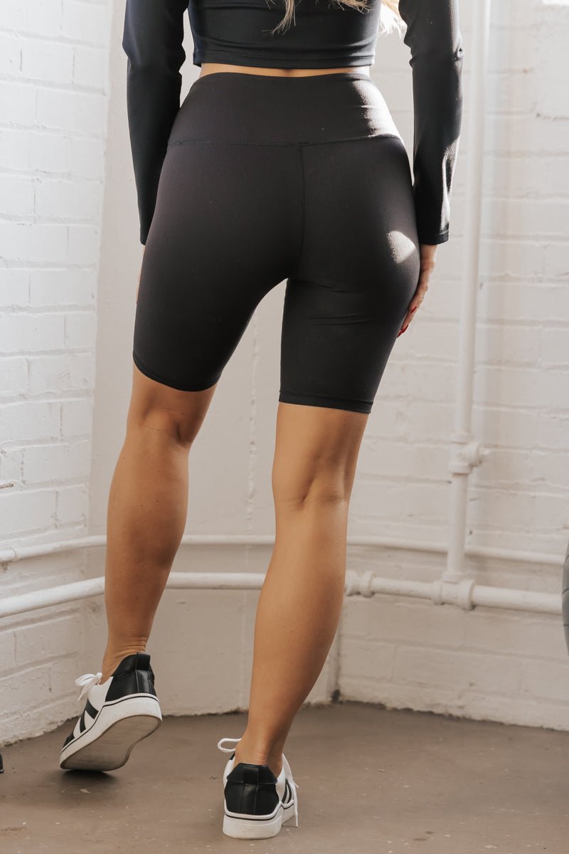Black High Waisted Biker Shorts - Magnolia Boutique
