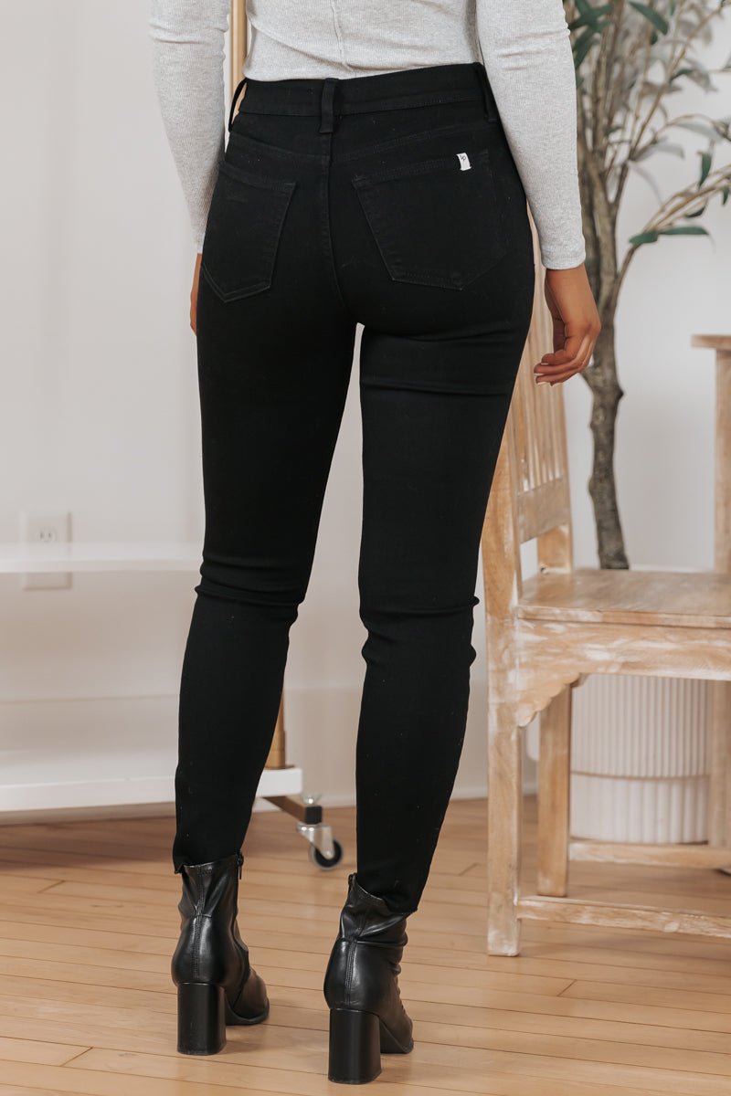 Black Mid Rise Ultra Stretch Skinny Jeans - Magnolia Boutique