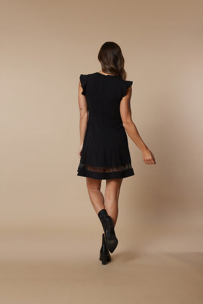 Black Ruffled Organza Hem Mini Dress - Magnolia Boutique