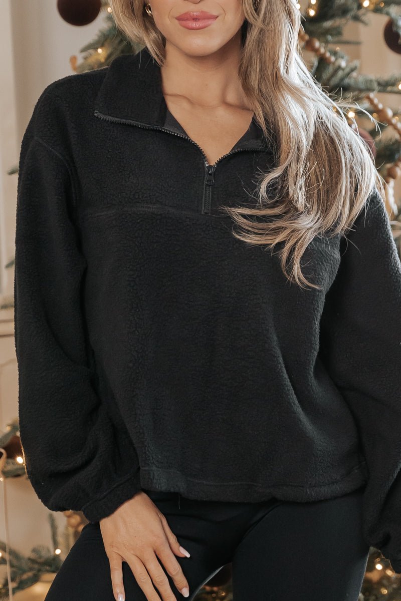 Black sherpa sweater online womens