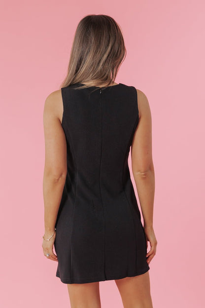 Black Sleeveless Textured Mini Dress - Magnolia Boutique