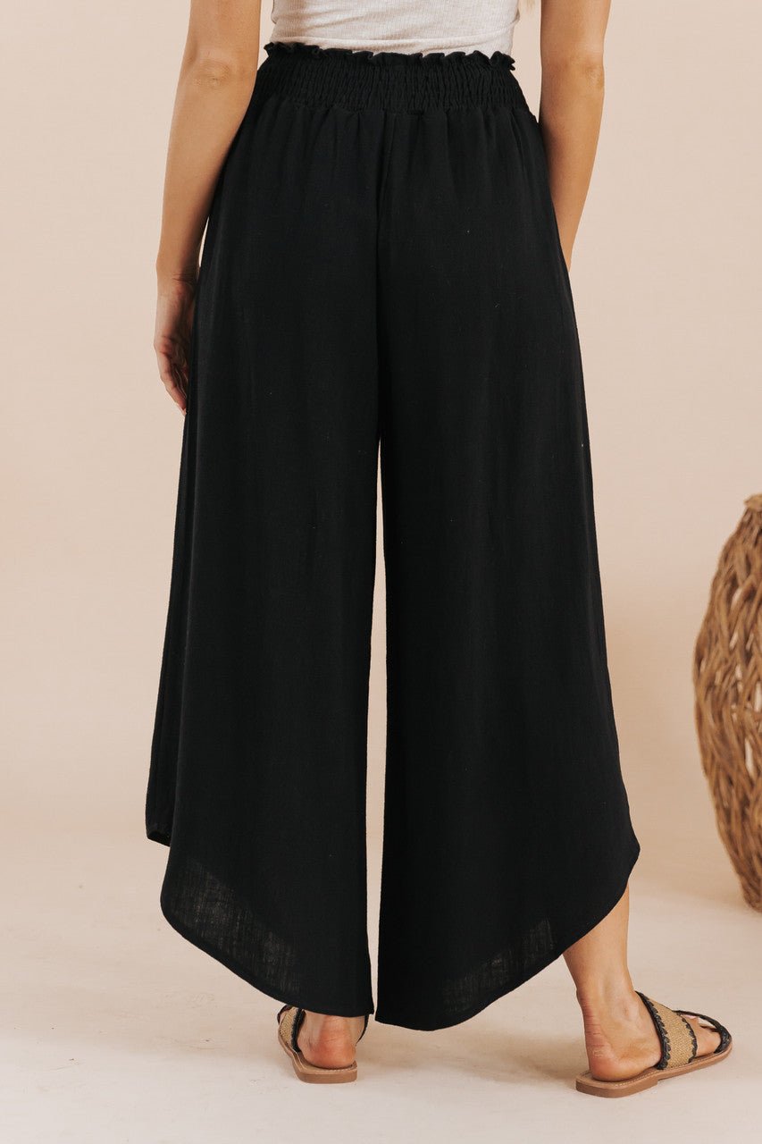 Black Smocked Wide Leg Pants - FINAL SALE - Magnolia Boutique
