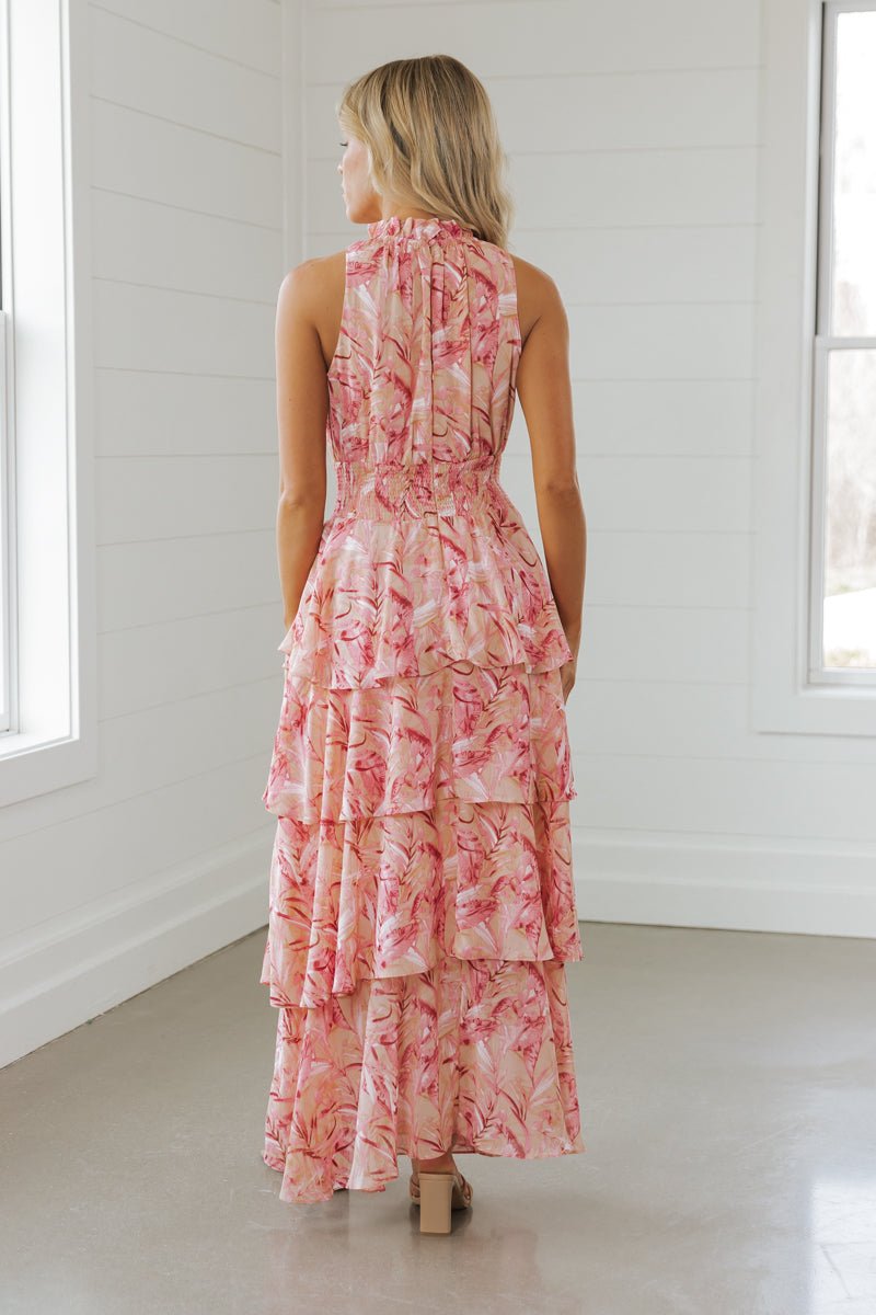 Blush Print Smock Tiered Maxi Dress - Magnolia Boutique