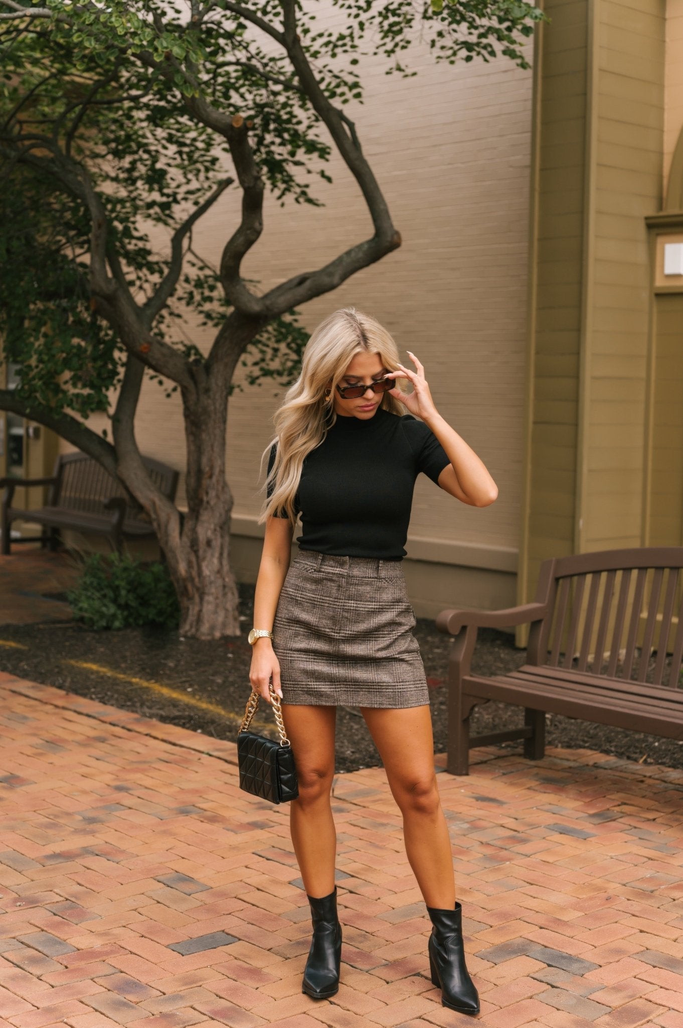 Brown Plaid Mini Skirt | Pre Order - Magnolia Boutique