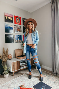 Light Wash Chambray Long Sleeve Button-Down Shirt – Magnolia Boutique Light Wash Chambray Long Sleeve Button-Down Shirt – Magnolia Boutique