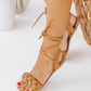 Camel Bowie Lace Up Braided Sandals-FINAL SALE - Magnolia Boutique