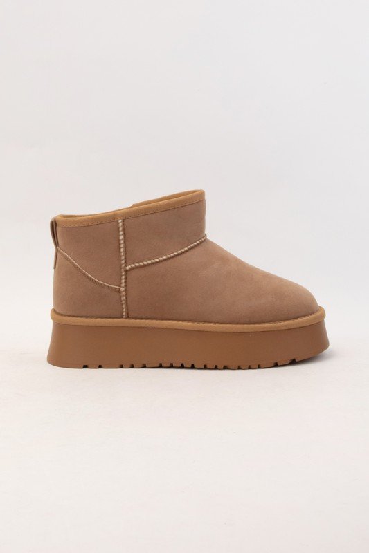 Camel Suede Chunky Platform Boots - Magnolia Boutique