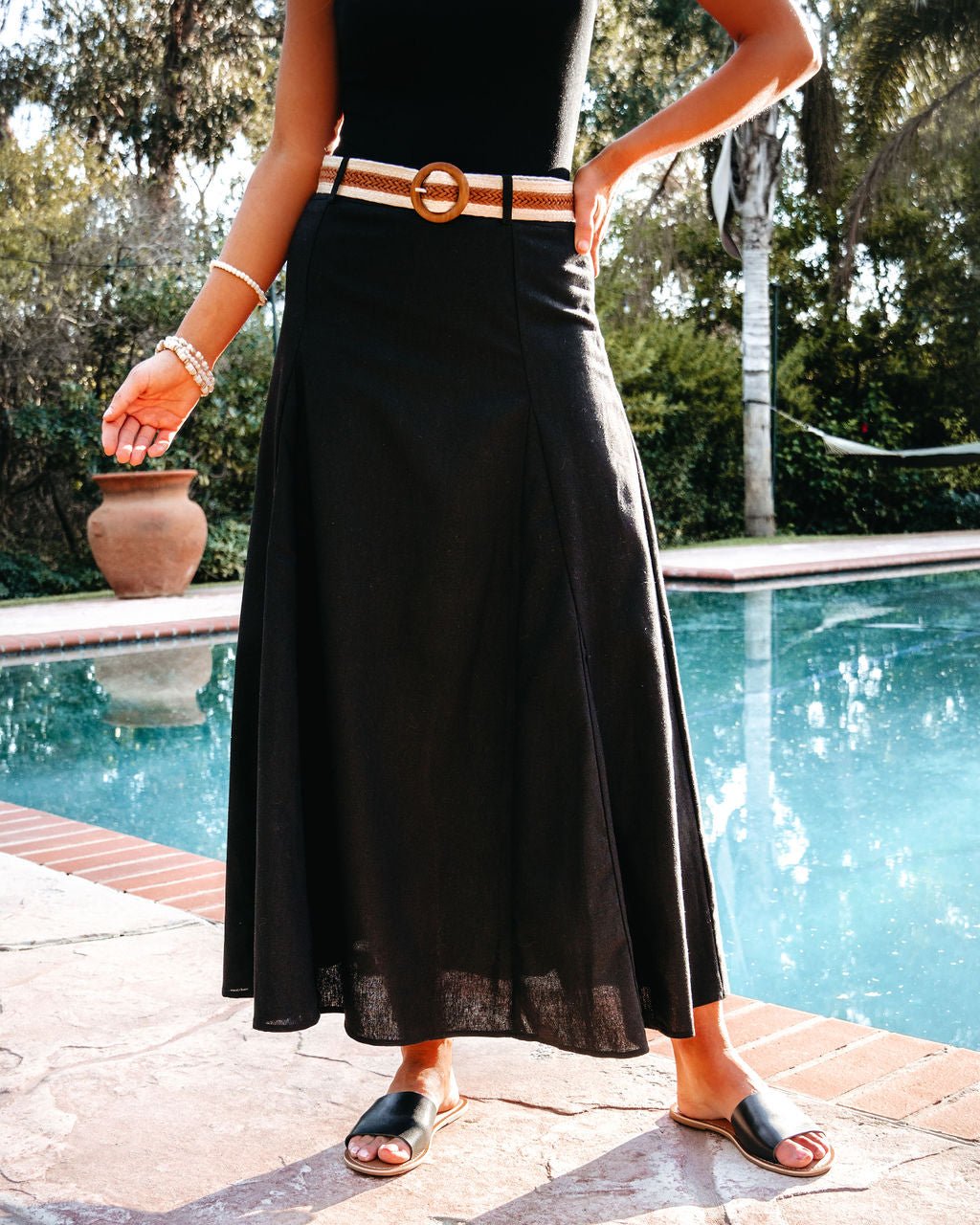Carefree Livin Black Belted Maxi Skirt - Magnolia Boutique