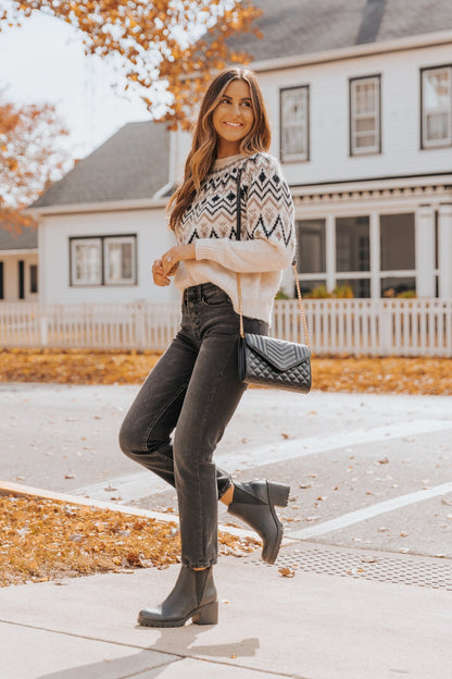 Carolina Beige Fair Isle Crewneck Sweater - Magnolia Boutique