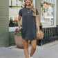Charcoal French Terry T-Shirt Dress - FINAL SALE - Magnolia Boutique