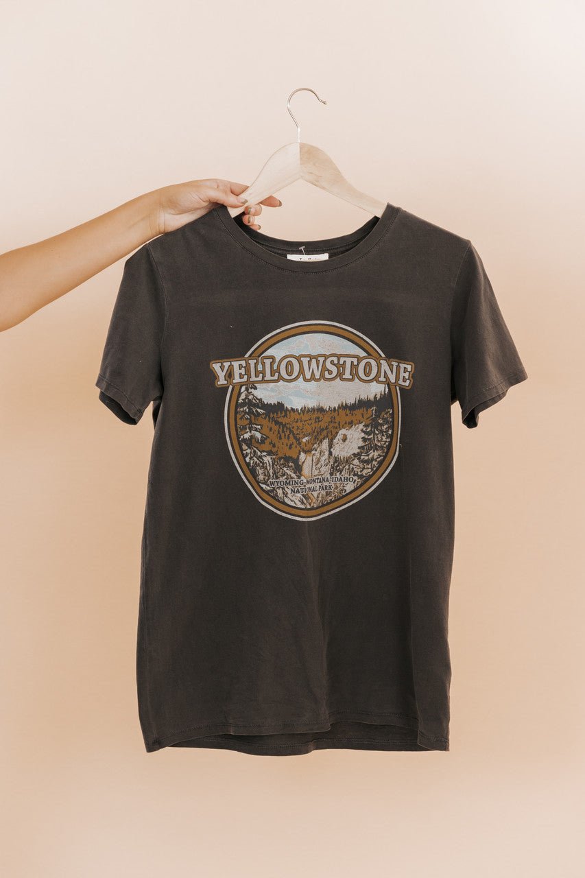 Charcoal Short Sleeve "Yellowstone" Graphic Tee - Magnolia Boutique