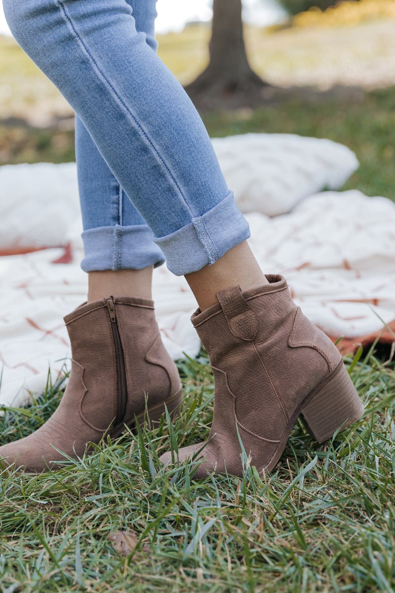 Chinese Laundry Unite Taupe Western Bootie - Magnolia Boutique