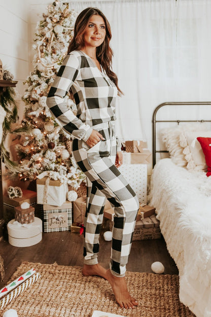 Christmas Morning Ivory Plaid Pajama Set - FINAL SALE - Magnolia Boutique