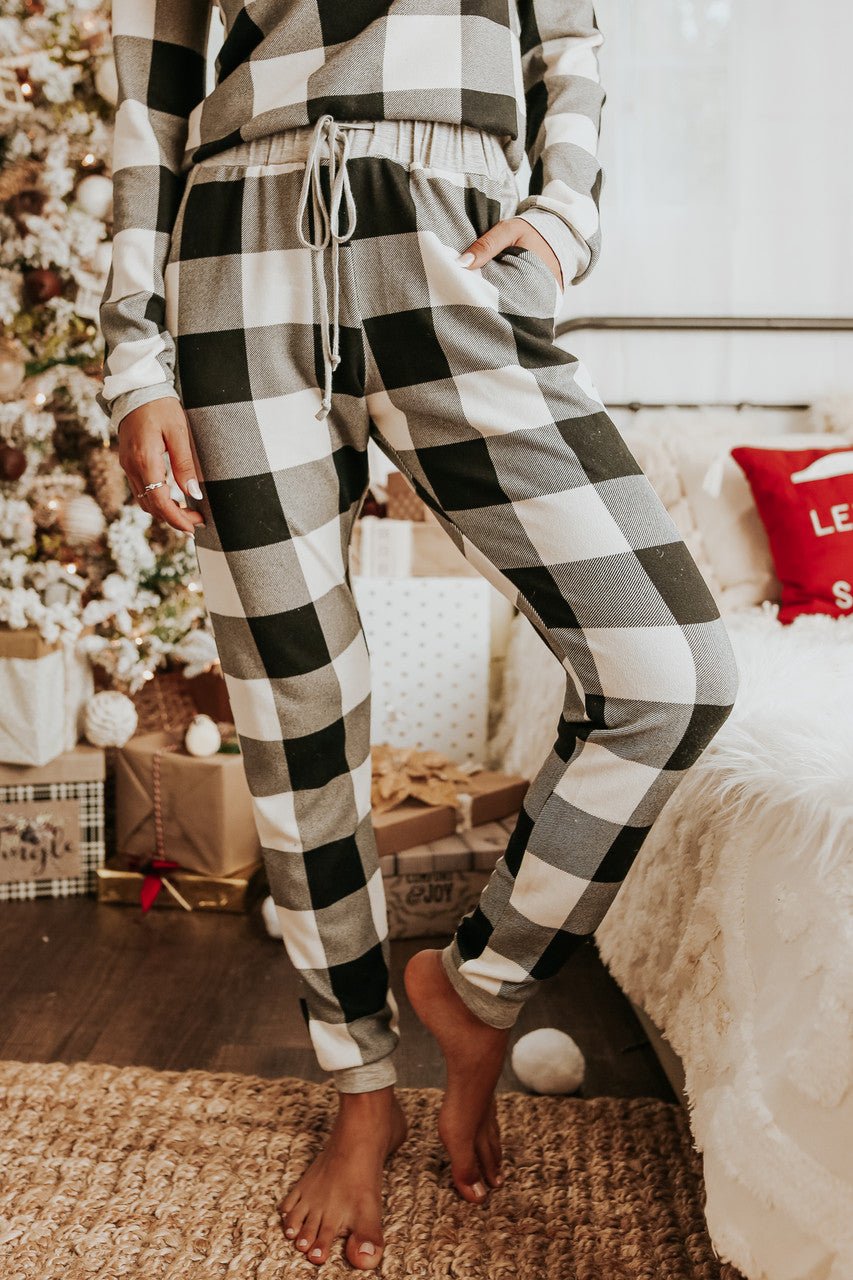 Christmas Morning Ivory Plaid Pajama Set - FINAL SALE - Magnolia Boutique