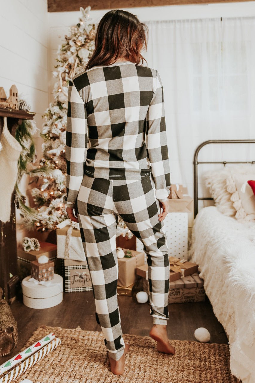 Christmas Morning Ivory Plaid Pajama Set - FINAL SALE - Magnolia Boutique