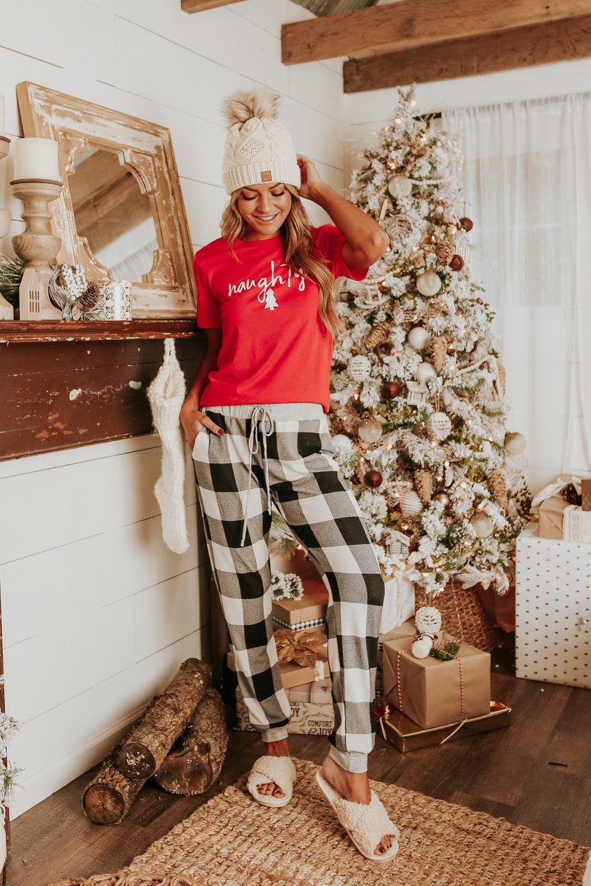 Christmas Morning Ivory Plaid Pajama Set - FINAL SALE - Magnolia Boutique