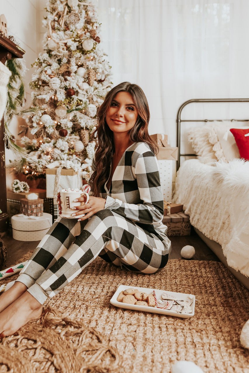 Christmas Morning Ivory Plaid Pajama Set - FINAL SALE - Magnolia Boutique