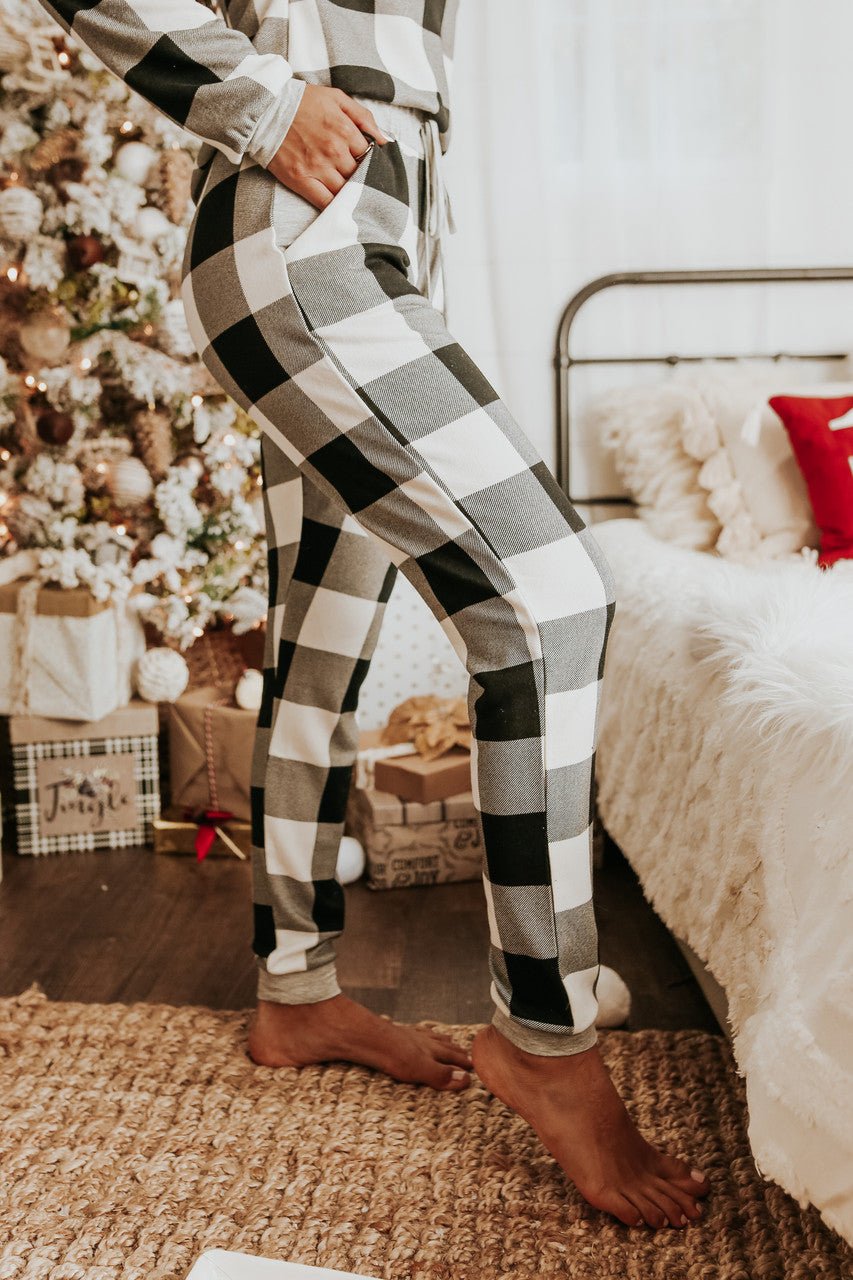 Christmas Morning Ivory Plaid Pajama Set - FINAL SALE - Magnolia Boutique