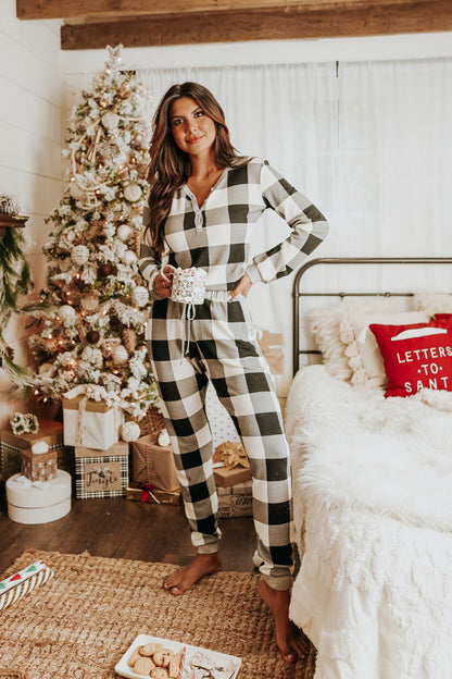 Christmas Morning Ivory Plaid Pajama Set - FINAL SALE - Magnolia Boutique