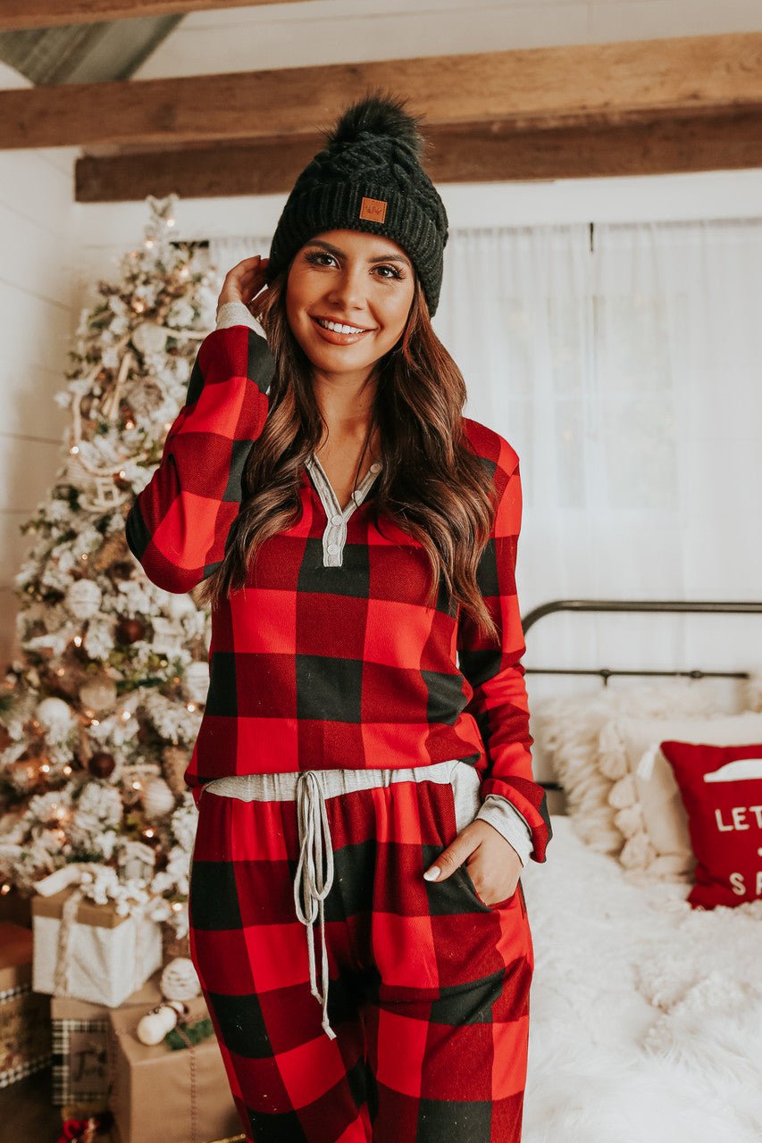 Red & Black Plaid Matching Family Pajama Set – Leveret Clothing