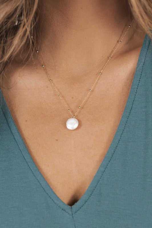 Classy Gold Pearl Charm Necklace - Magnolia Boutique