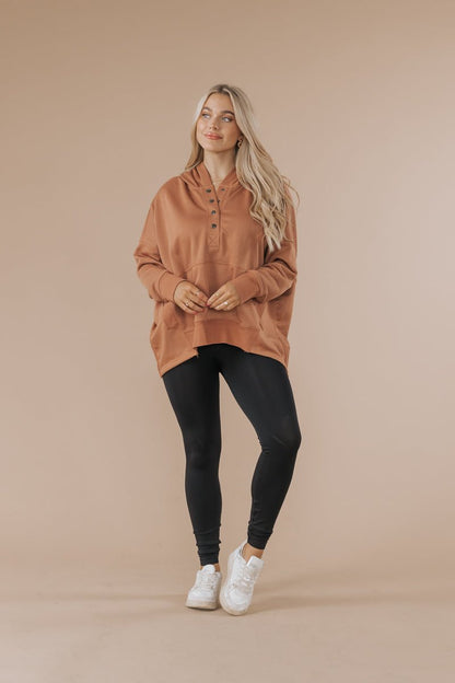 Clay French Terry Ribbed Hoodie - Magnolia Boutique
