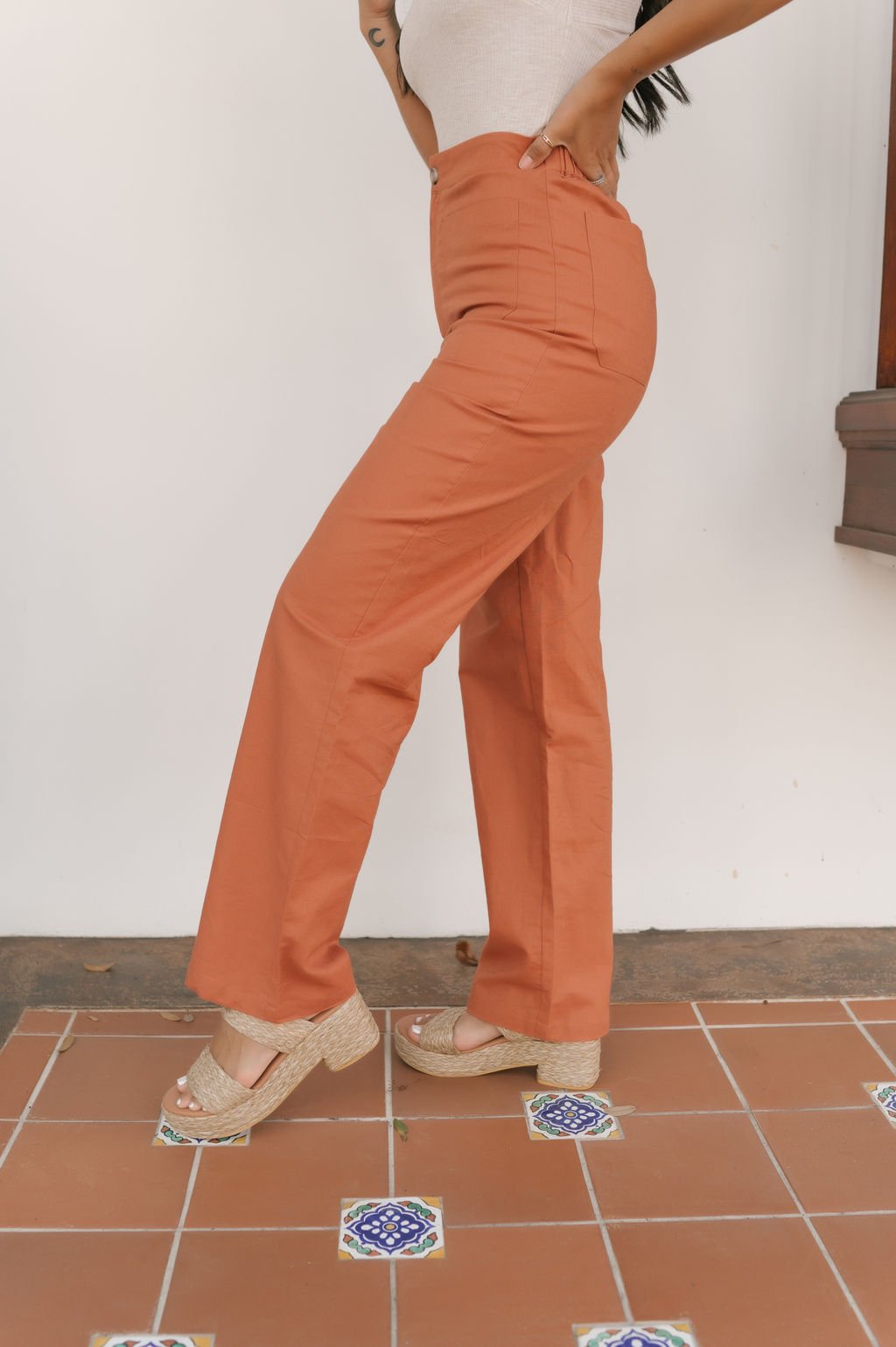 Clay High Waisted Linen Pants - Magnolia Boutique
