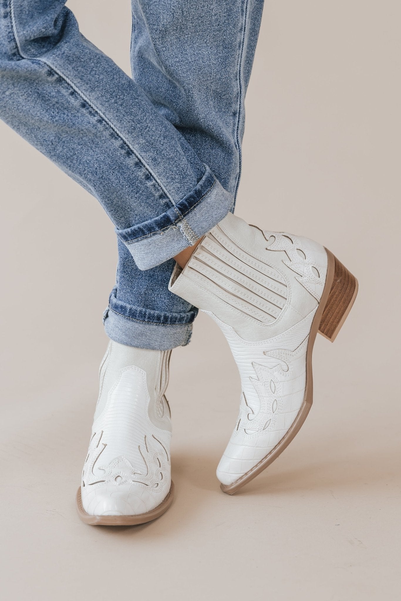 Coconuts By Matisse Milo Ivory Western Booties - Magnolia Boutique
