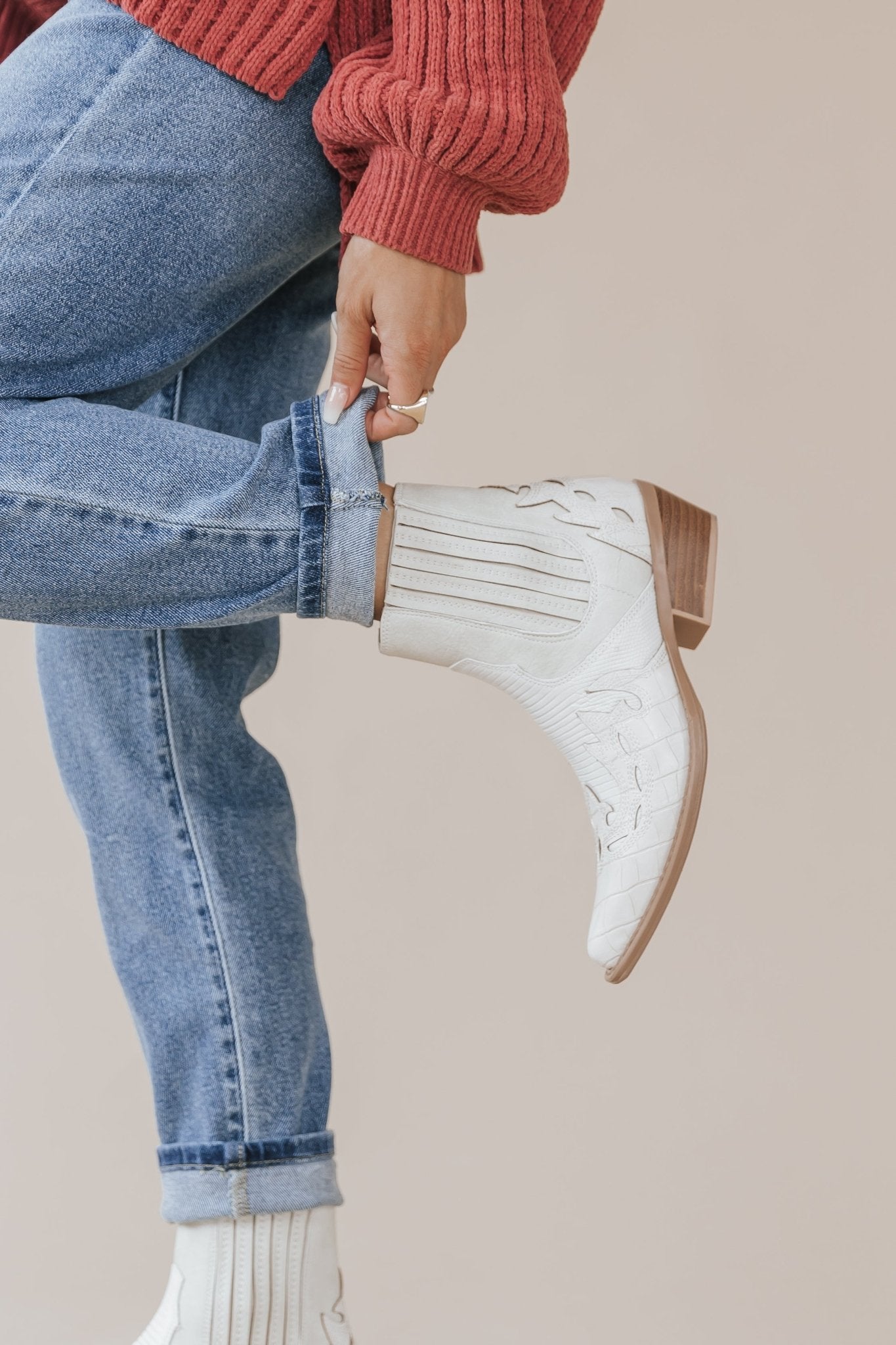 Coconuts By Matisse Milo Ivory Western Booties - Magnolia Boutique