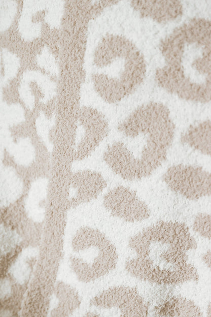Cozy Taupe Leopard Throw Blanket - Magnolia Boutique