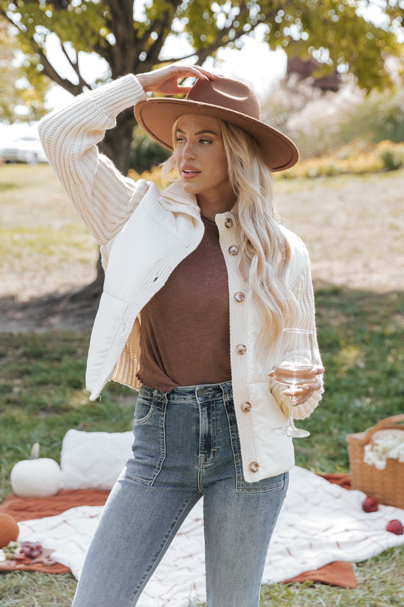 Cream Button Down Hybrid Sweater Jacket - Magnolia Boutique