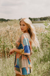 Striped Bubble Romper - Salmon main image 0