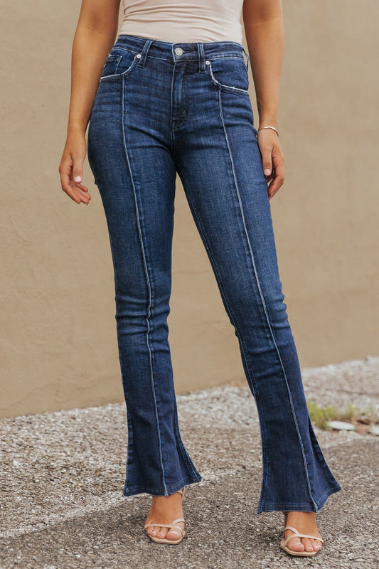 Dark Wash Seam Detail Flare Jeans | FINAL SALE - Magnolia Boutique