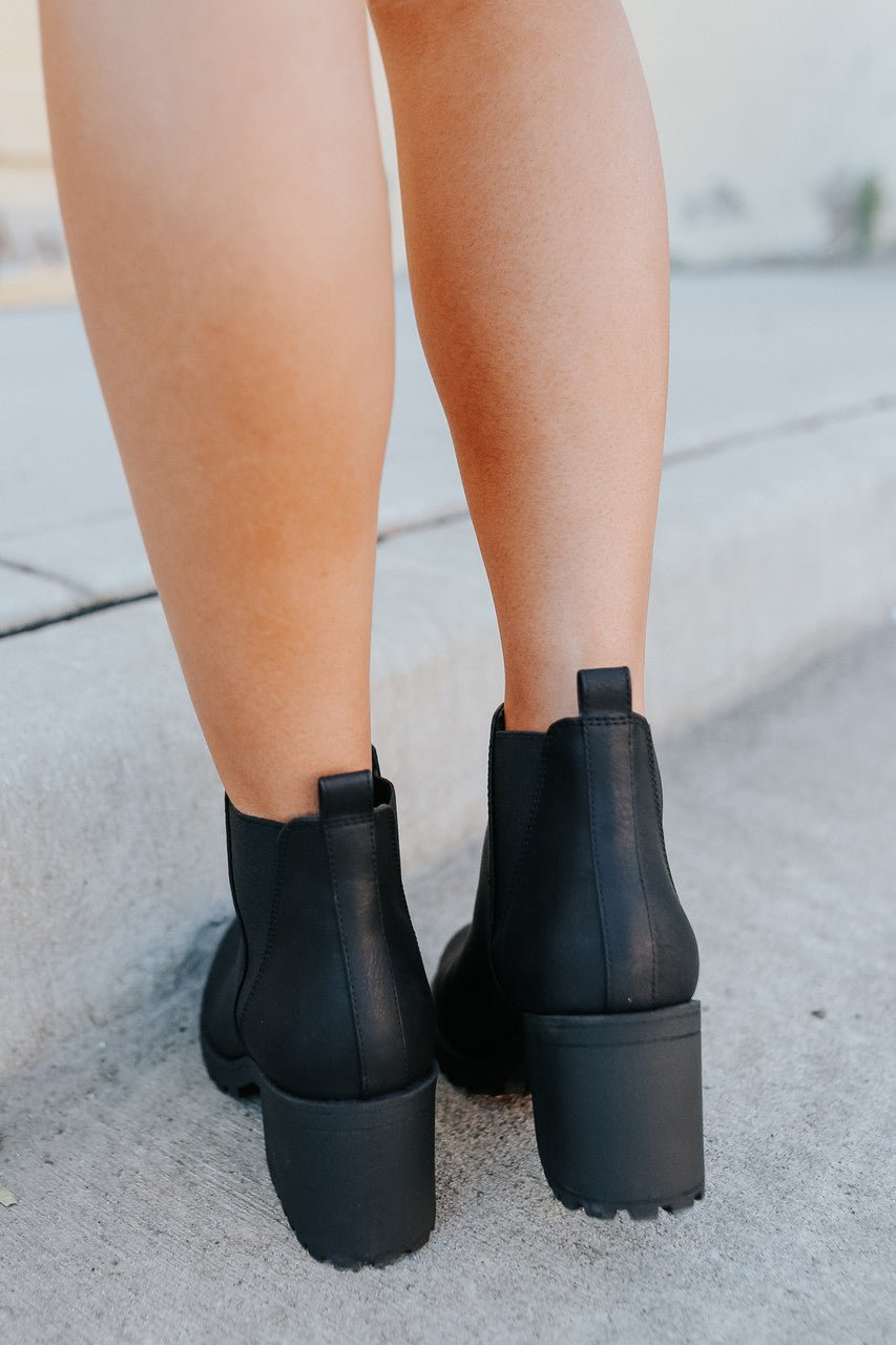 Lisbon black high hot sale heel ankle booties