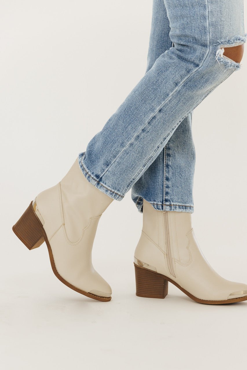 Dirty Laundry Up Beat White Stretch Bootie - FINAL SALE - Magnolia Boutique