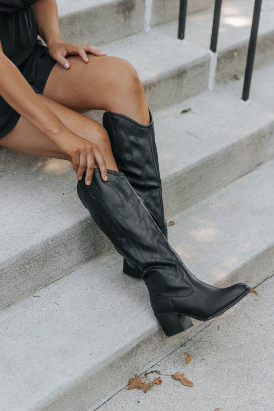 The Lynn Knee High Boot In Black • Impressions Online Boutique