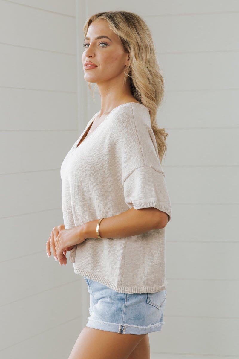 Dove Grey Ribbed V Neck Sweater | Pre Order - Magnolia Boutique