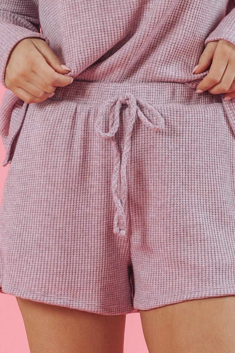 Dusty Plum Waffle Knit Shorts - Magnolia Boutique
