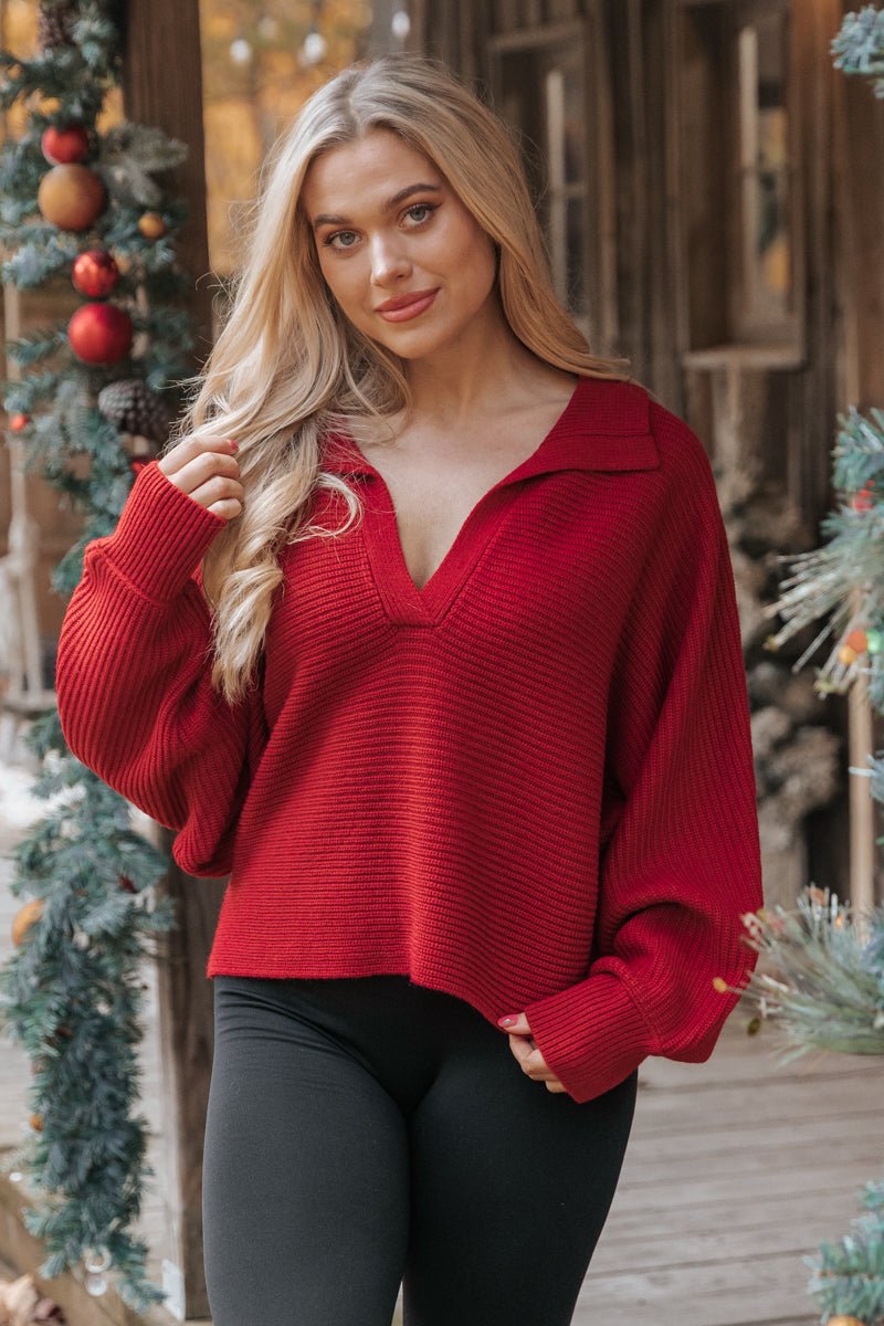 Even More Cozy Burgundy Ribbed Sweater - Magnolia Boutique