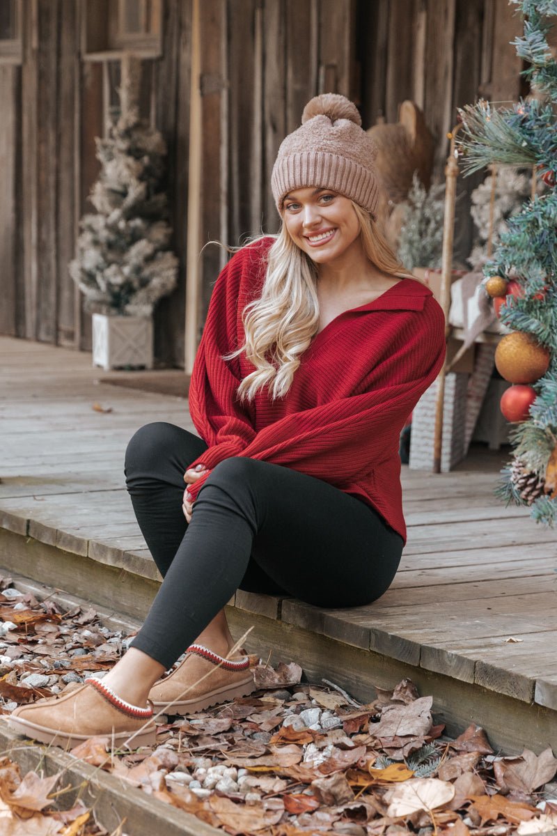 Cozy clearance red sweater