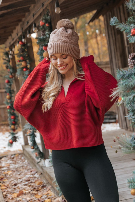 Even More Cozy Burgundy Ribbed Sweater - Magnolia Boutique