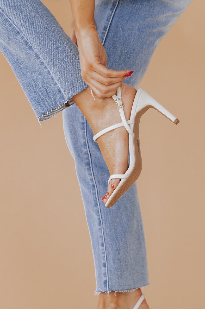 First Impression Strappy Off White Slingback Heels-FINAL SALE - Magnolia Boutique
