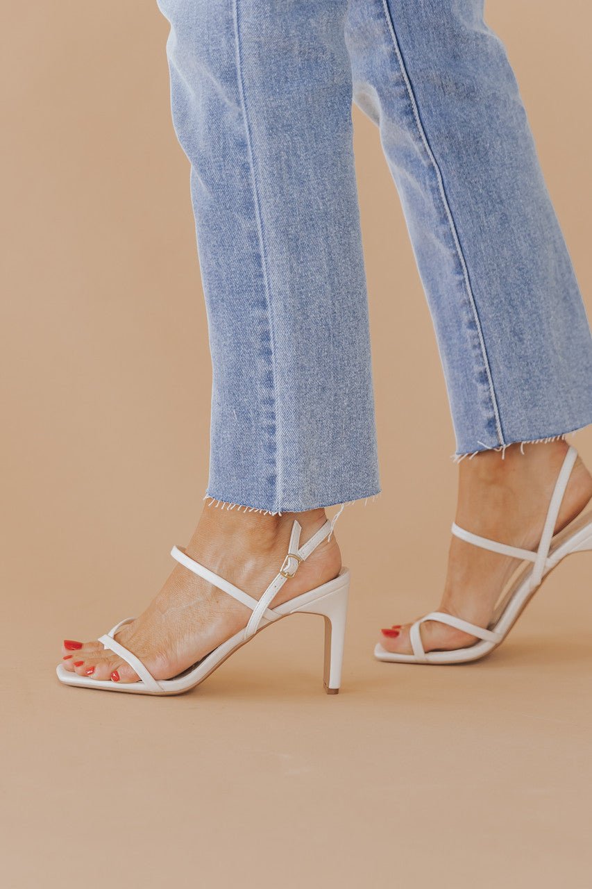 First Impression Strappy Off White Slingback Heels-FINAL SALE - Magnolia Boutique