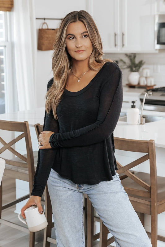 Free People Black Cabin Fever Layering Top - Magnolia Boutique