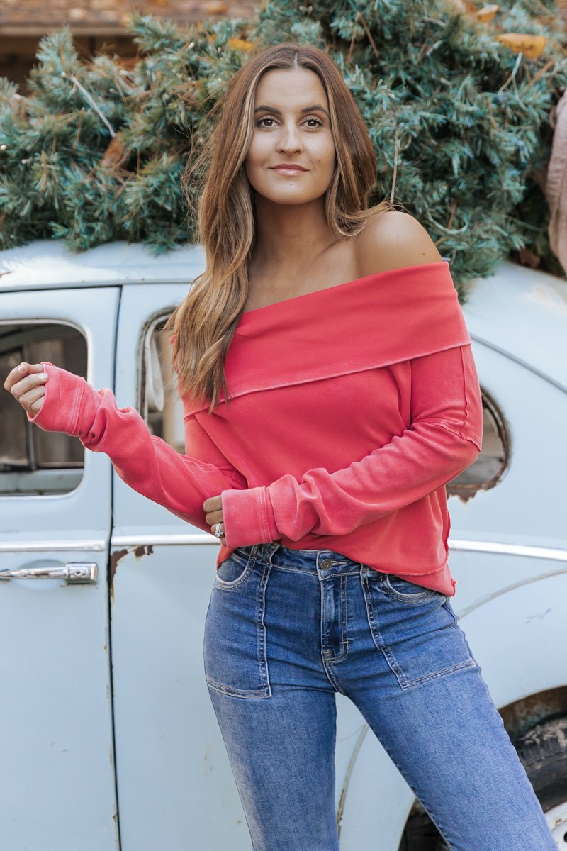 Free People Coral Not The Same Tee - Magnolia Boutique