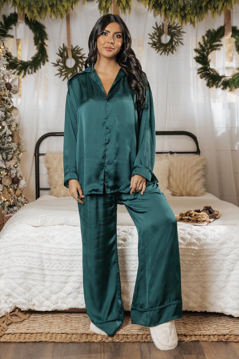 Free People Green Dreamy Days Solid PJ Set - Magnolia Boutique