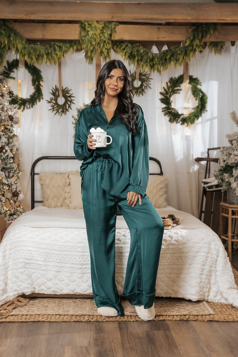 Free People Green Dreamy Days Solid PJ Set - Magnolia Boutique