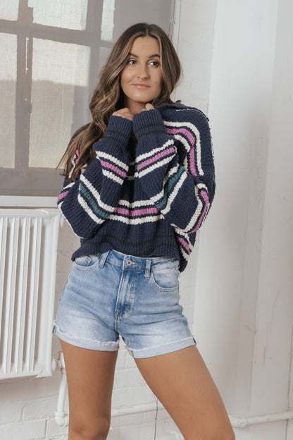 Free People Striped Kennedy Pullover Sweater - Magnolia Boutique